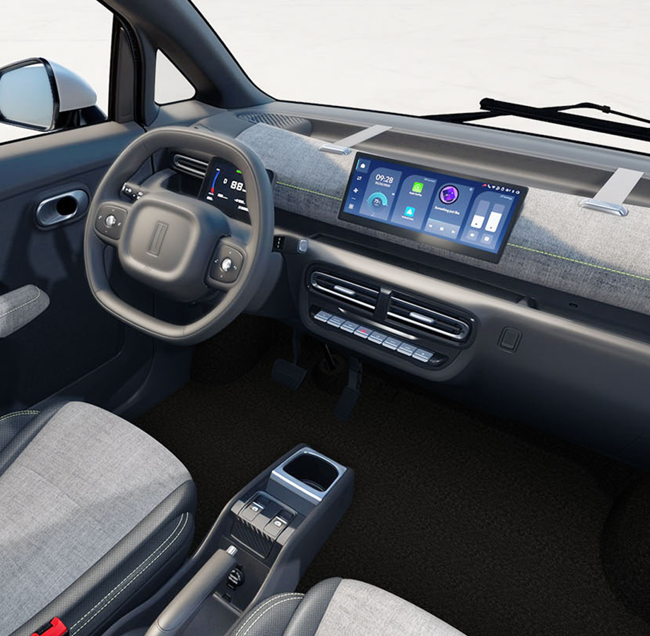 Interior — cup holder & storage